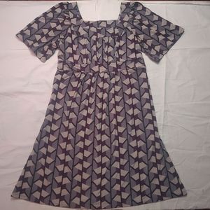 George Dress Women's Medium Grey Geometric Short Sleeve Square Neck Summer Dress